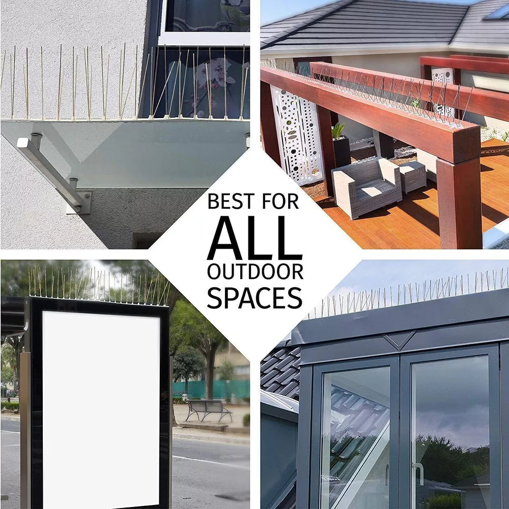 Stainless Steel Squirrel Spikes | Humane, Weather-Resistant Deterrent for Birds and Squirrels, Easy Installation