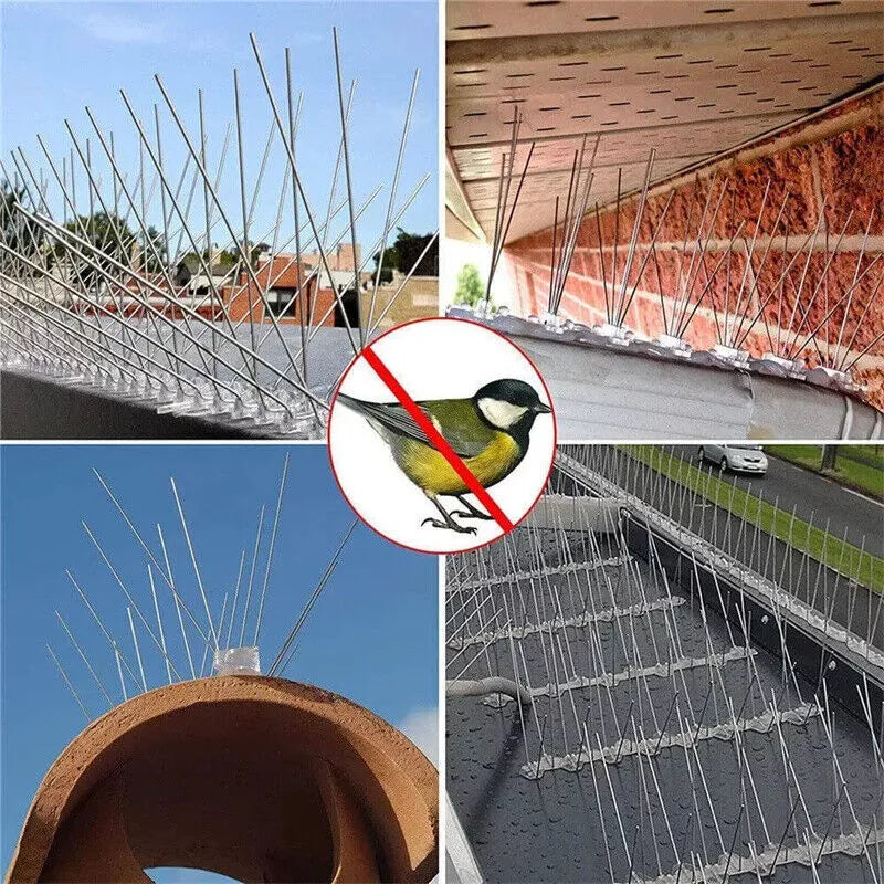 Stainless Steel Squirrel Spikes | Humane, Weather-Resistant Deterrent for Birds and Squirrels, Easy Installation