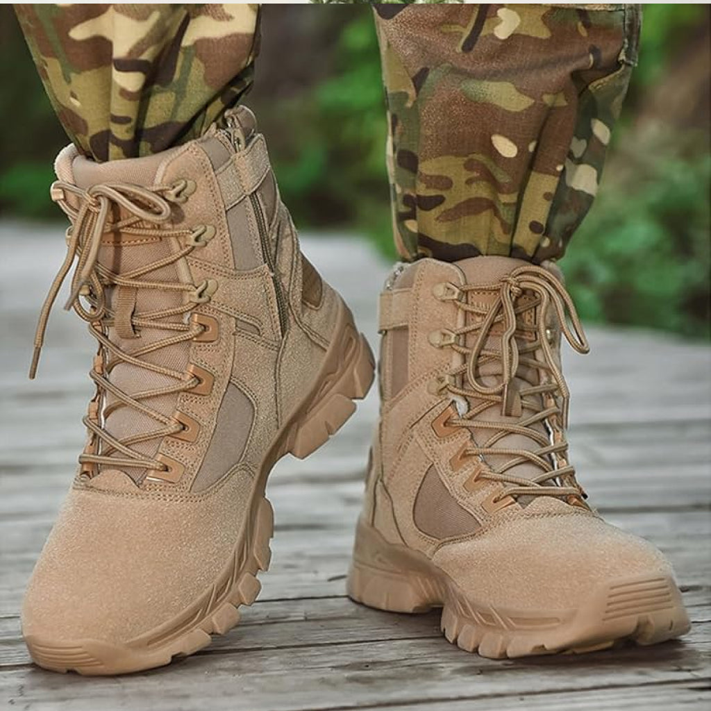 Men’s Tactical Boots – Lightweight Military Boots – Waterproof Winter Footwear – Motorcycle & Work Safety Shoes