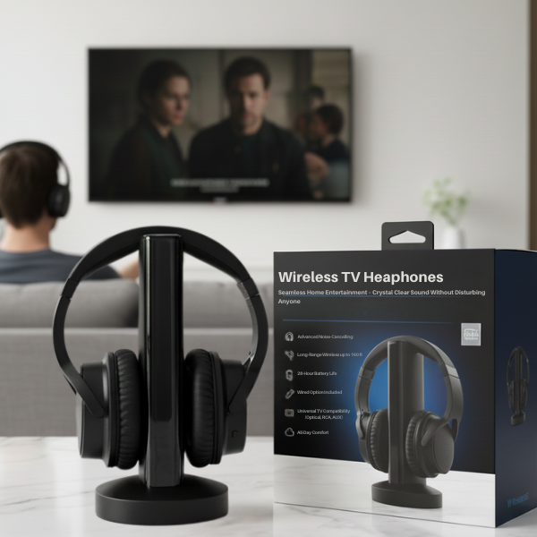 Wireless TV Headphones | Noise-Cancelling, Comfortable Fit & Ideal for Home Entertainment