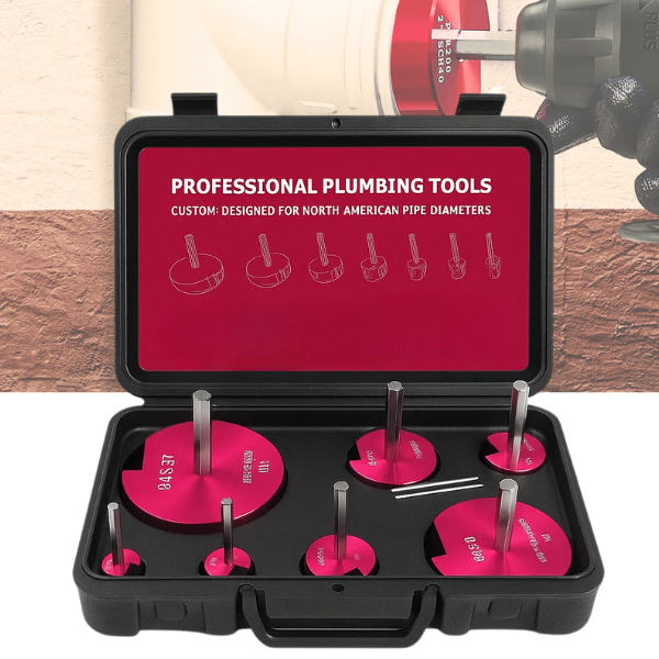 Plastic Pipe Reamer Tool Kit | Complete Sizes 1.5" to 4" for PVC, CPVC & ABS Pipes, Ideal for Plumbing & DIY Projects