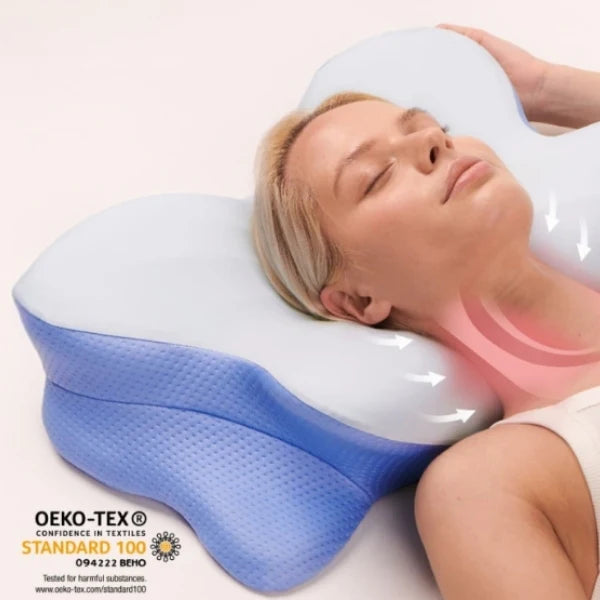 Orthopedic Memory Foam Pillow for Neck & Shoulder Pain | Ergonomic Butterfly Design for Back, Side & Stomach Sleepers