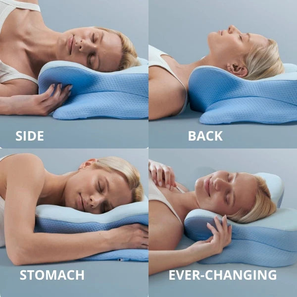 Orthopedic Memory Foam Pillow for Neck & Shoulder Pain | Ergonomic Butterfly Design for Back, Side & Stomach Sleepers