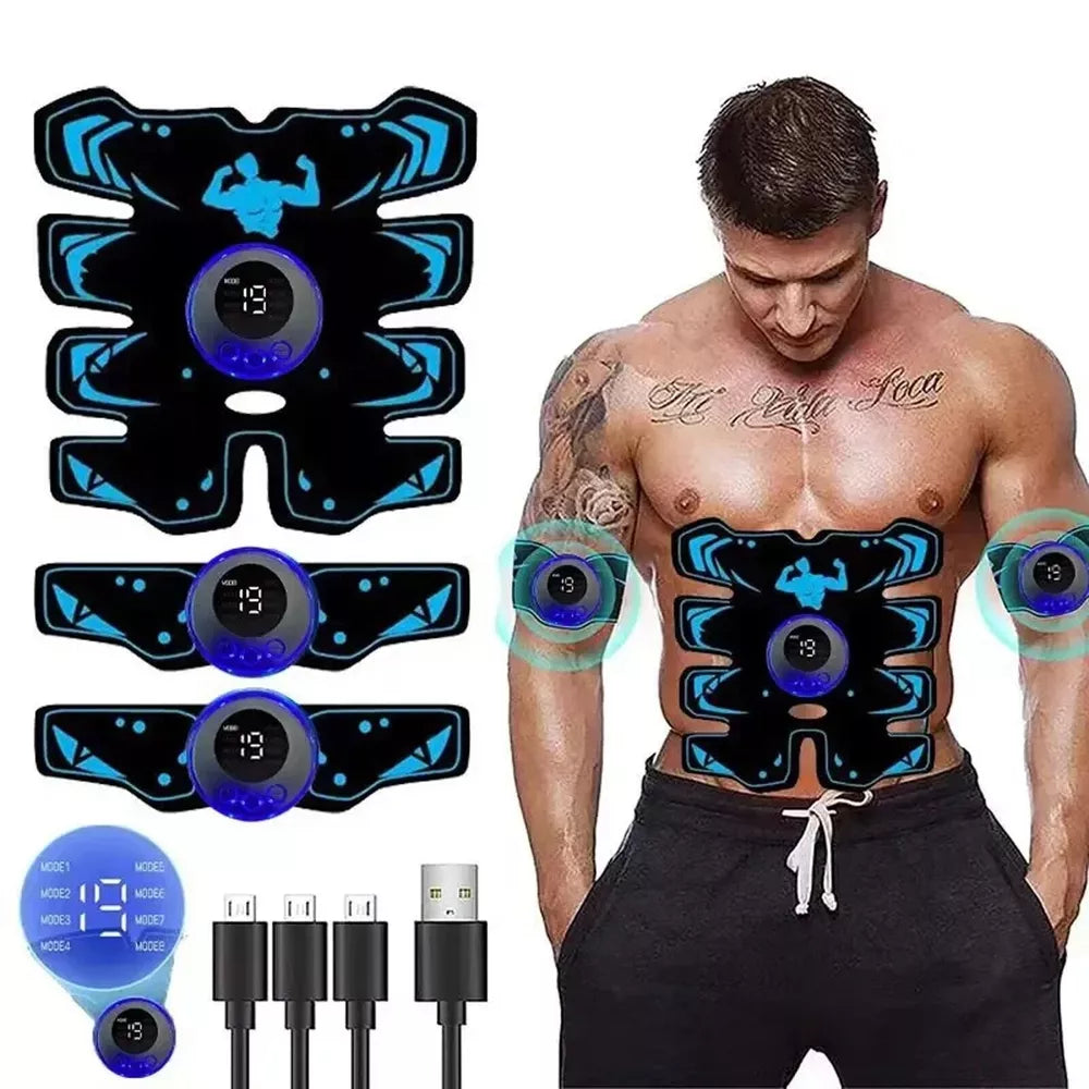 EMS Abs Stimulator | 10 Intensity Levels & 6 Modes for Full-Body Workouts at Home or On-the-Go