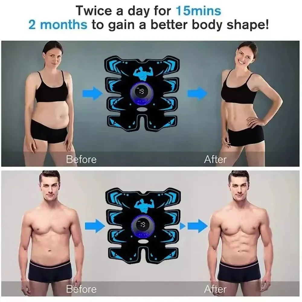 EMS Abs Stimulator | 10 Intensity Levels & 6 Modes for Full-Body Workouts at Home or On-the-Go