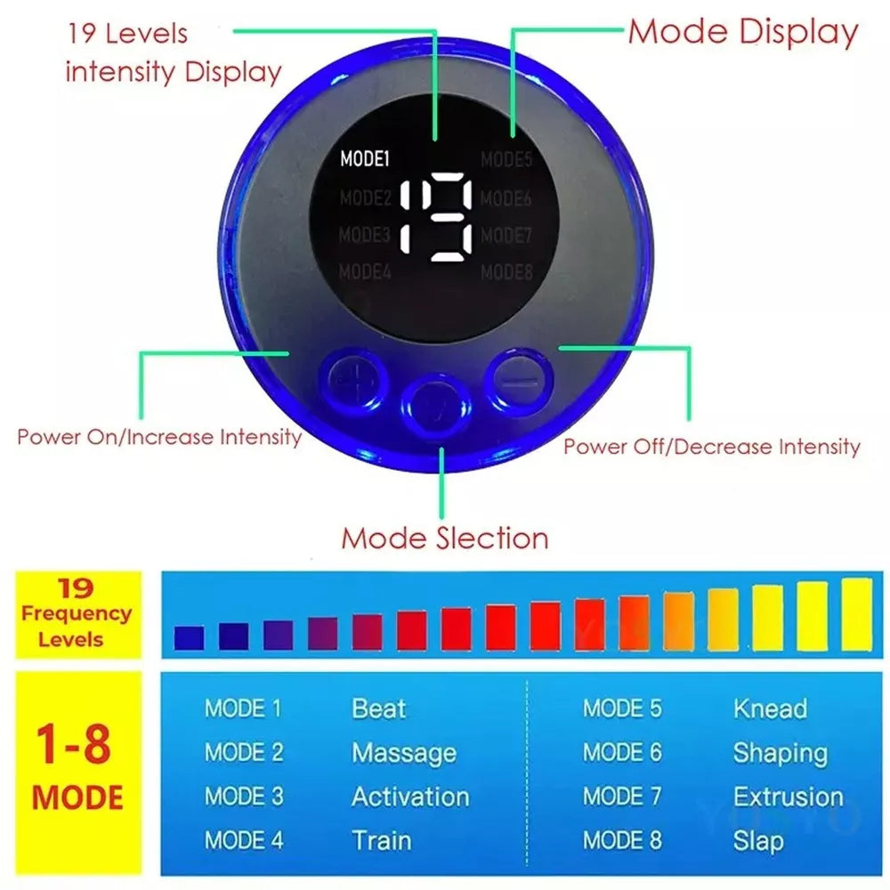 EMS Abs Stimulator | 10 Intensity Levels & 6 Modes for Full-Body Workouts at Home or On-the-Go