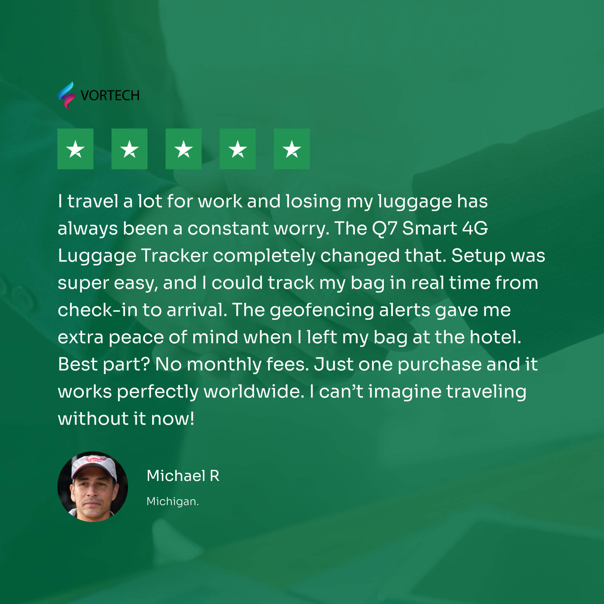 4G Luggage GPS Tracker with Real-Time Location | No Subscription, Geofencing Alerts & Anti-Theft Design for Travel Security