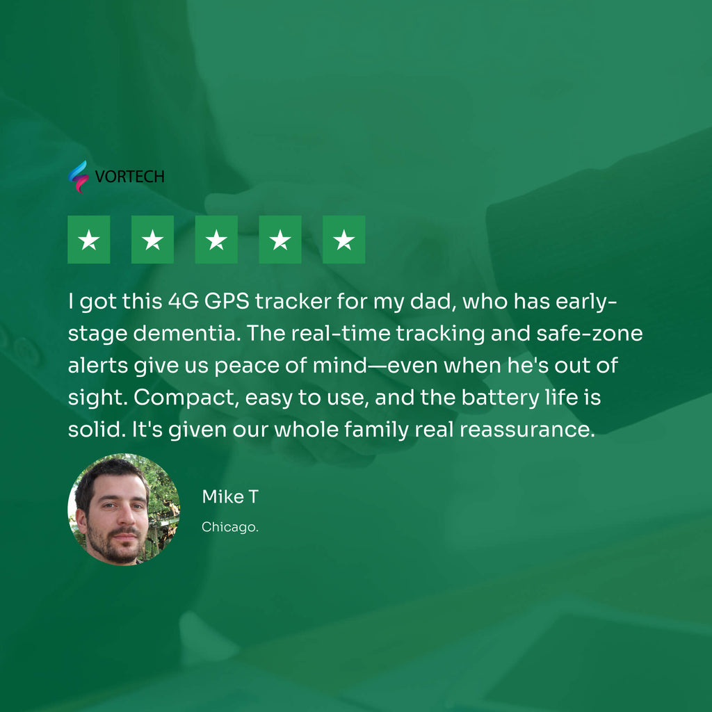4G GPS Tracker for Seniors with Safe Zone Alerts | Real-Time Location for Dementia & Alzheimer’s Care – No Subscription Required
