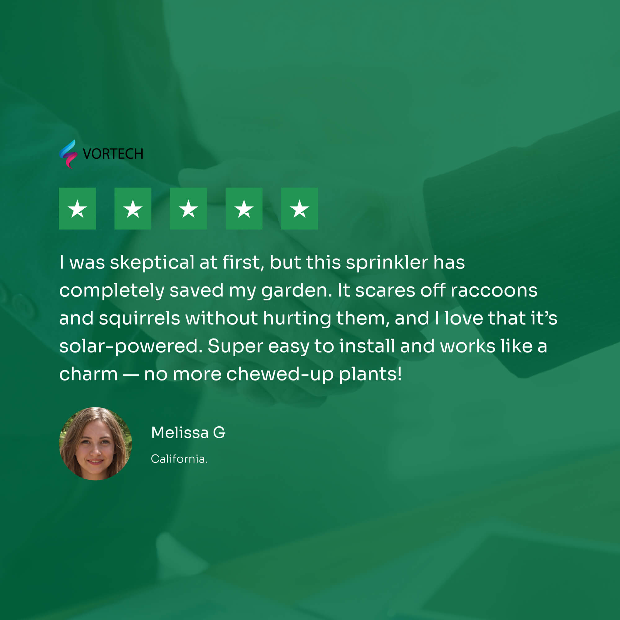 Motion-activated sprinkler with animal sensor for outdoor lawn. Ideal for repelling deer and other pests using water for deterrence.