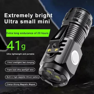 Mini Rechargeable Flashlight with 5 Modes | Super Bright 3-LED Design, Waterproof & Pocket-Sized for Emergency or Outdoor Use