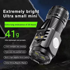 Mini Rechargeable Flashlight with 5 Modes | Super Bright 3-LED Design, Waterproof & Pocket-Sized for Emergency or Outdoor Use
