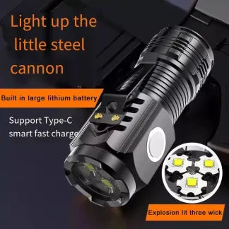 Mini Rechargeable Flashlight with 5 Modes | Super Bright 3-LED Design, Waterproof & Pocket-Sized for Emergency or Outdoor Use