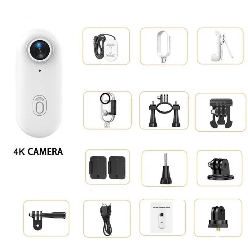 Ultra-Compact 4K WiFi Action Camera | Lightweight, Helmet-Friendly Design for Motorcyclists and Outdoor Adventurers