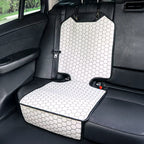 Car Seat Protector Mat | White Hexagonal Design for Parents, Ride-Share Drivers & Luggage Transport