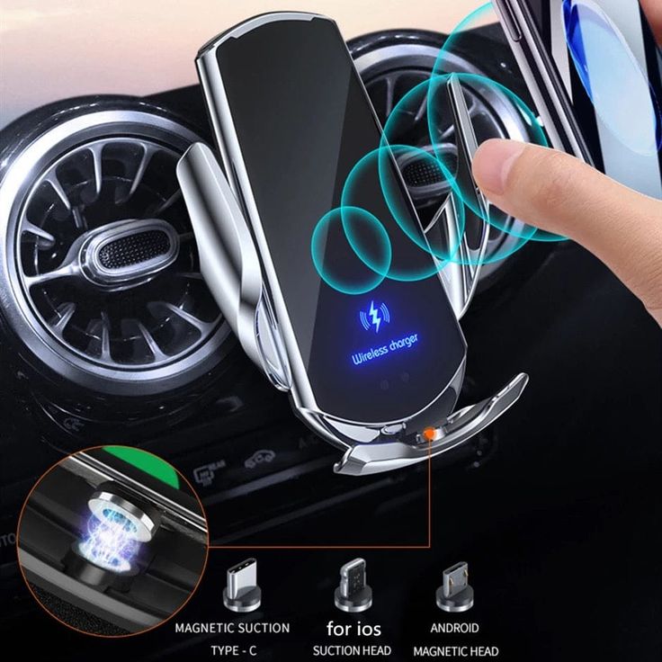 2-in-1 Wireless Car Charger & Phone Holder Auto Clamping - Fast Charging Secure Universal Compatibility Adjustable & Convenient