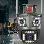 Dual Lens Outdoor Waterproof Wireless HD Security Camera with Night Vision for Home Surveillance