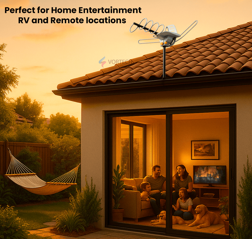 990 Mile Outdoor HD TV Antenna | Dual-Band, 360° Reception & Easy Installation for Home Entertainment