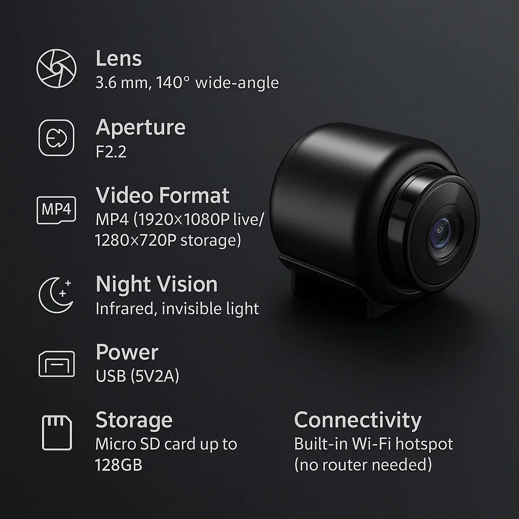 Small WiFi Security Camera Night Vision Wireless HD Kids Pet Safety Monitoring
