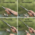 Carbon Fiber Telescopic Fishing Rod and Reel Combo - Lightweight Saltwater & Freshwater Fishing Gear for Anglers