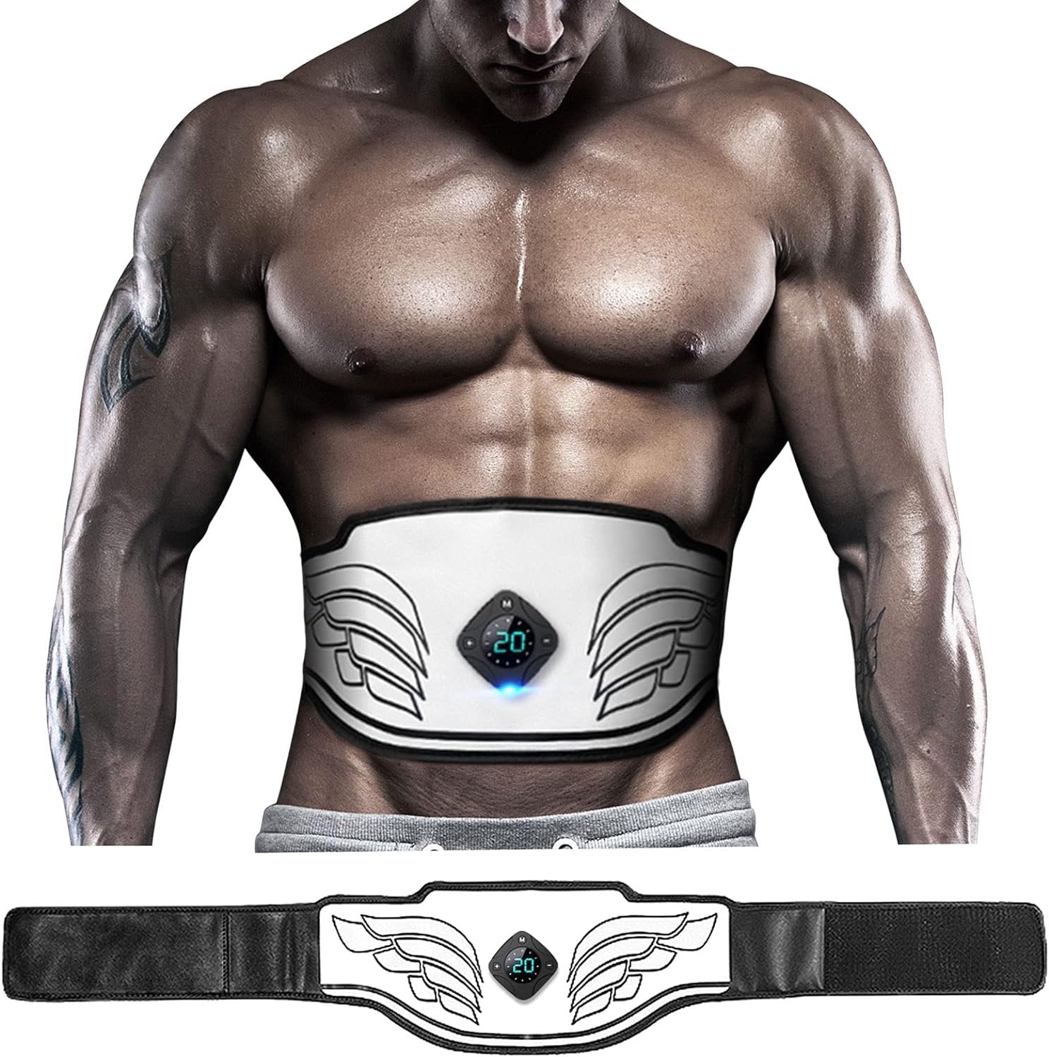 Belly Fat Reduction Massage Belt | EMS Muscle Stimulation & Vibration Therapy for Home Use and Busy Professionals