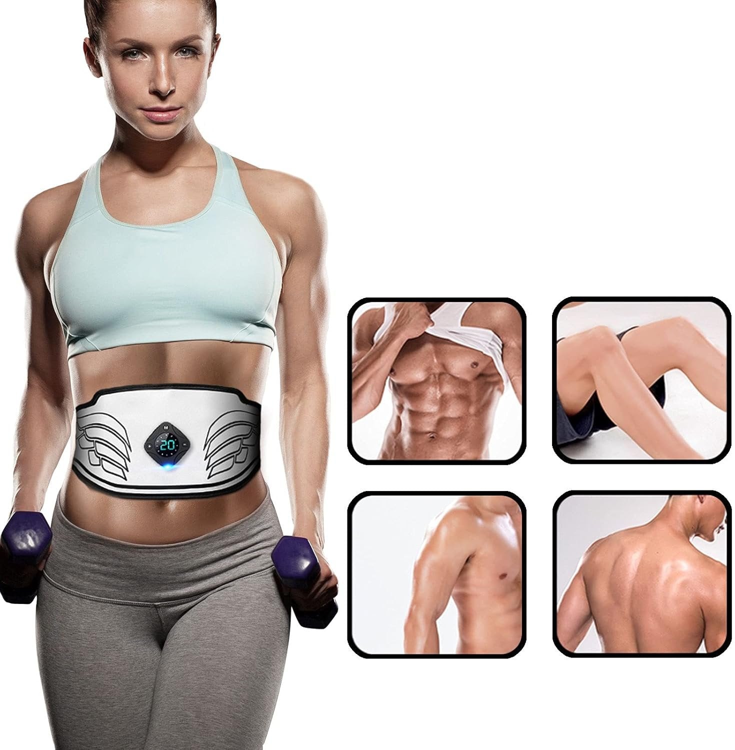 Belly Fat Reduction Massage Belt | EMS Muscle Stimulation & Vibration Therapy for Home Use and Busy Professionals