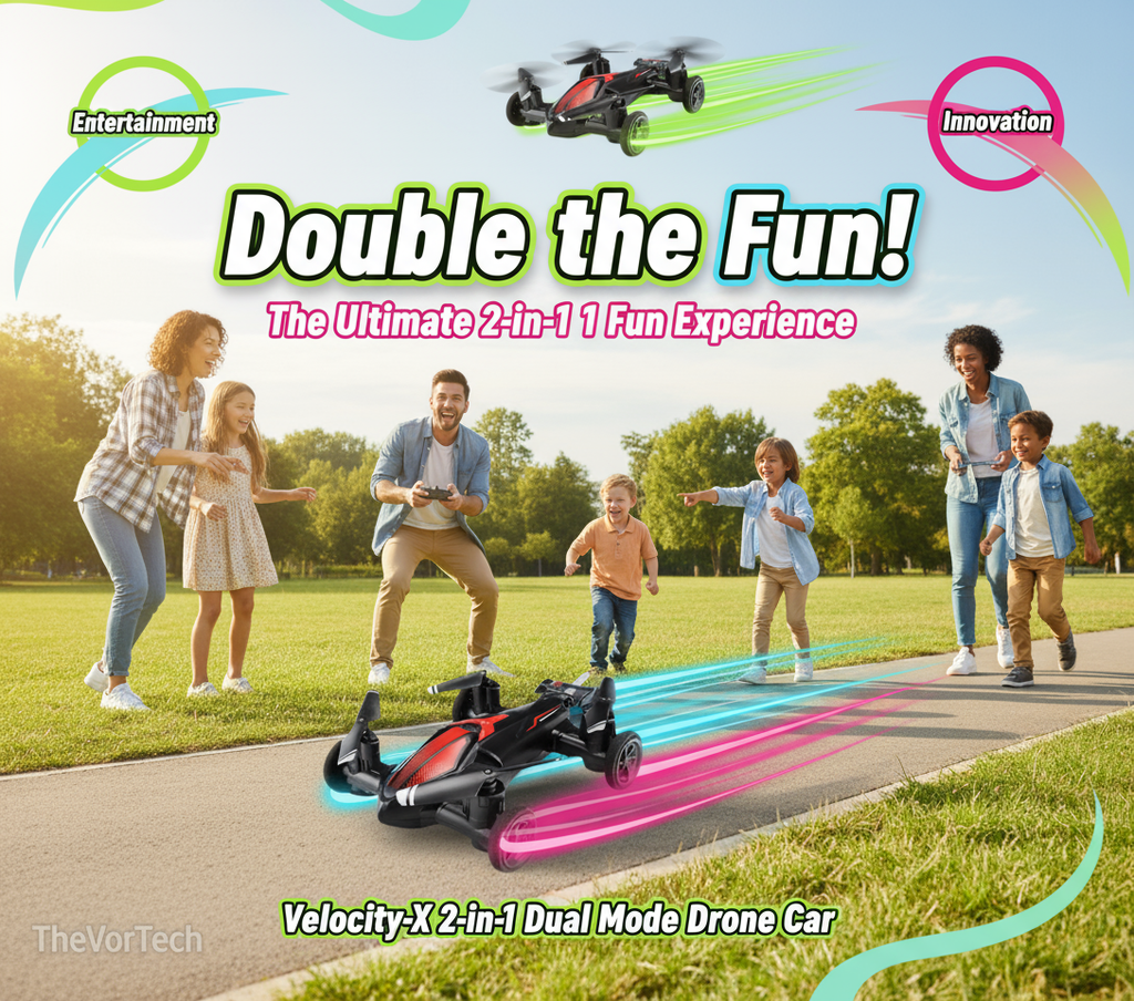2-in-1 Drone Car Hybrid | Fly & Drive Stunt Vehicle – Dual Mode RC Toy for Kids