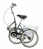 Folding Adult Three Wheel Tricycle | Durable, Ergonomic Design with Basket for Comfortable Outdoor Riding