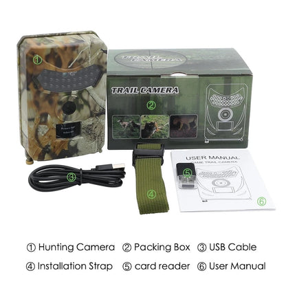 Outdoor Mini Hunting Trail Camera - 12MP HD with AI Tracking & Infrared Night Vision