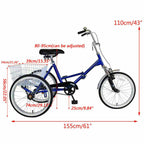 Folding Adult Three Wheel Tricycle | Durable, Ergonomic Design with Basket for Comfortable Outdoor Riding