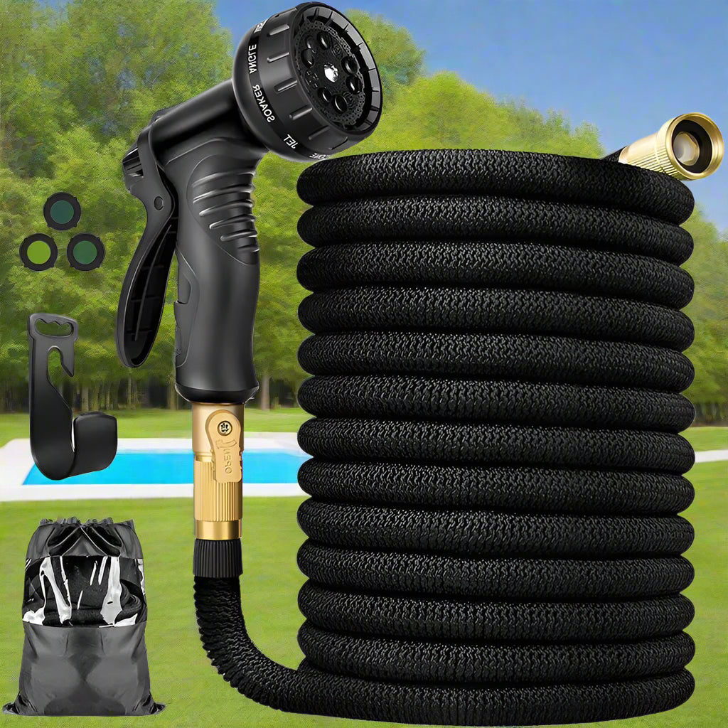 Expandable Garden Water Hose 100FT - Lightweight, Durable, Kink-Free Design for Easy Watering & Outdoor Use