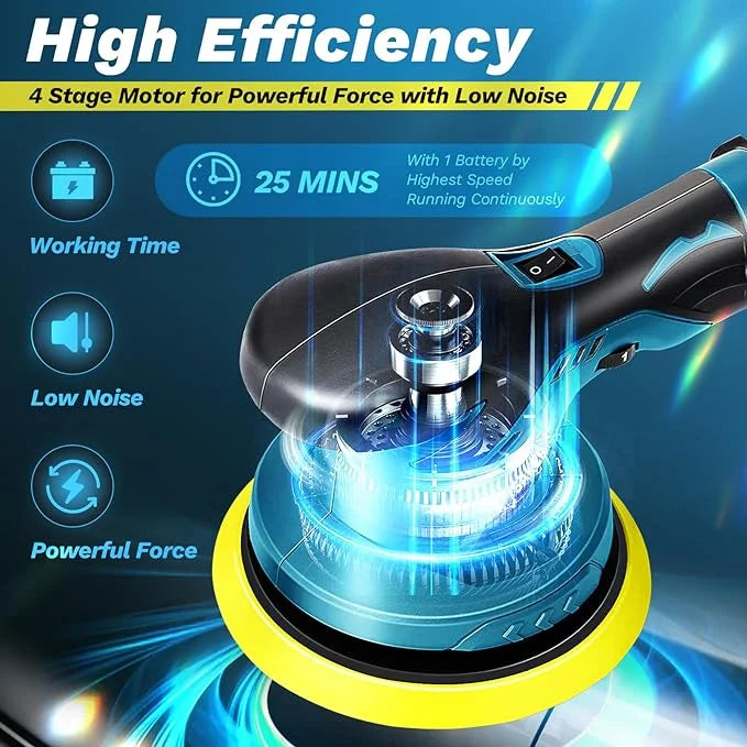 Cordless Car Buffer Polisher | 6-Speed Adjustable, Lightweight & Long Battery Life for Auto Detailing and Home Use