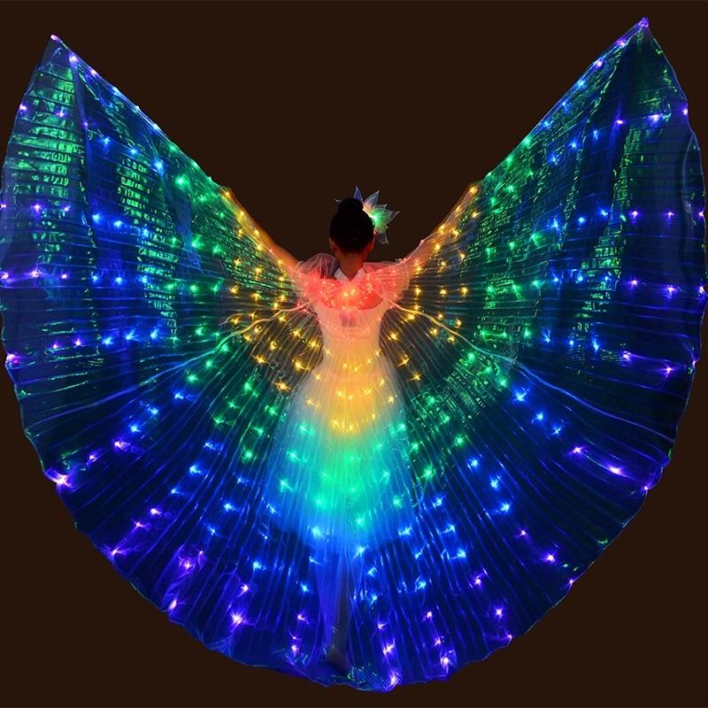 LED Butterfly Wings Costume - Fluorescent Belly Dance Outfit for Carnival & Performance Events