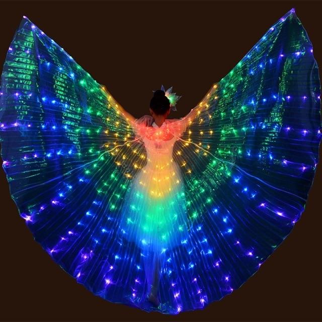 LED Butterfly Wings Costume - Fluorescent Belly Dance Outfit for Carnival & Performance Events