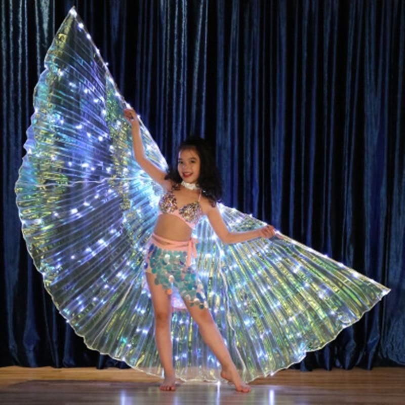 LED Butterfly Wings Costume - Fluorescent Belly Dance Outfit for Carnival & Performance Events