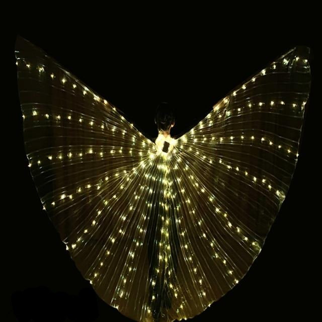LED Butterfly Wings Costume - Fluorescent Belly Dance Outfit for Carnival & Performance Events