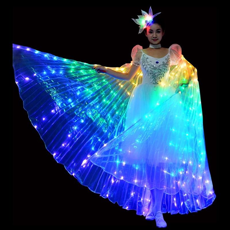 LED Butterfly Wings Costume - Fluorescent Belly Dance Outfit for Carnival & Performance Events