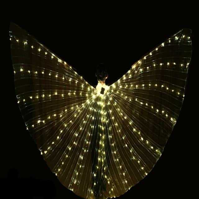 LED Butterfly Wings Costume - Fluorescent Belly Dance Outfit for Carnival & Performance Events