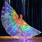 LED Butterfly Wings Costume - Fluorescent Belly Dance Outfit for Carnival & Performance Events