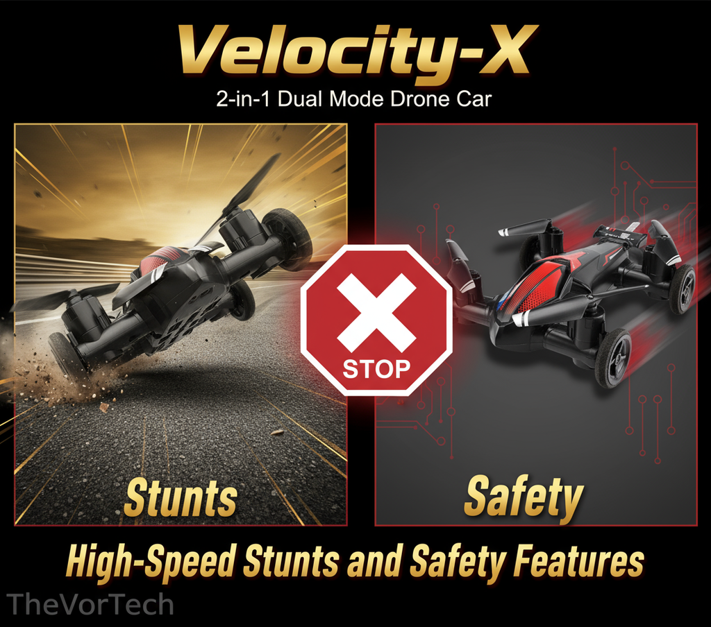 2-in-1 Drone Car Hybrid | Fly & Drive Stunt Vehicle – Dual Mode RC Toy for Kids