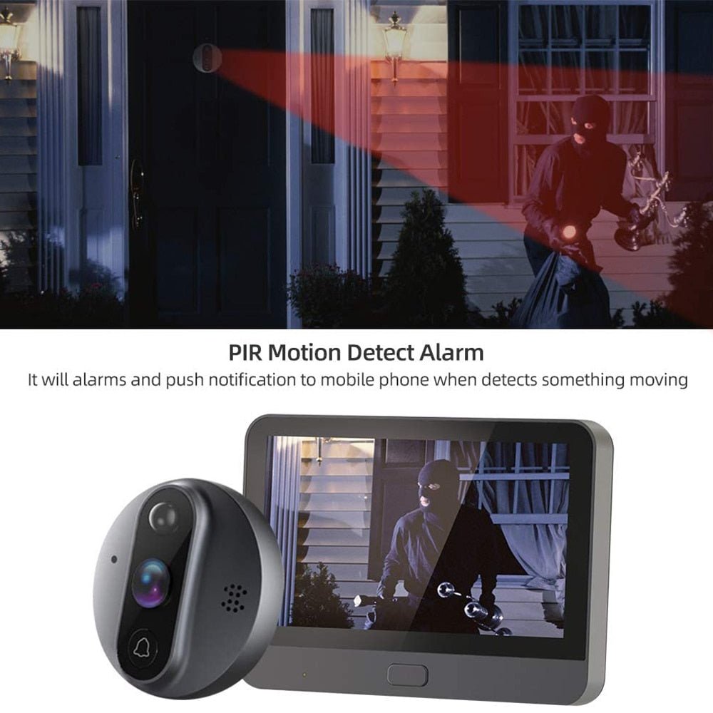 1080P WiFi Digital Door Viewer Peephole Camera with 4.3 Inch LCD Monitor & Motion Detection for Home Security