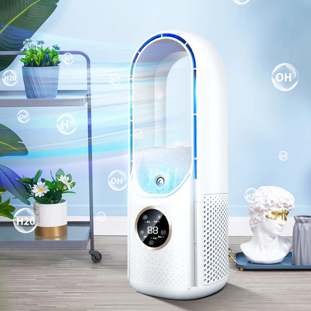Bladeless Portable Air Conditioner | USB Rechargeable, LED Display & Quiet Operation for Home Office, Bedrooms & Small Spaces