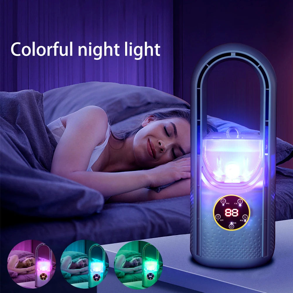 Bladeless Portable Air Conditioner | USB Rechargeable, LED Display & Quiet Operation for Home Office, Bedrooms & Small Spaces