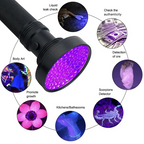 UV Flashlight for Bed Bug Detection | 100 LED, Wide Beam & Ideal for Home Inspections and Travel