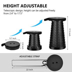 Collapsible Camping Stool - Portable Folding Stool for Outdoor Activities, Hiking, Fishing, and Travel