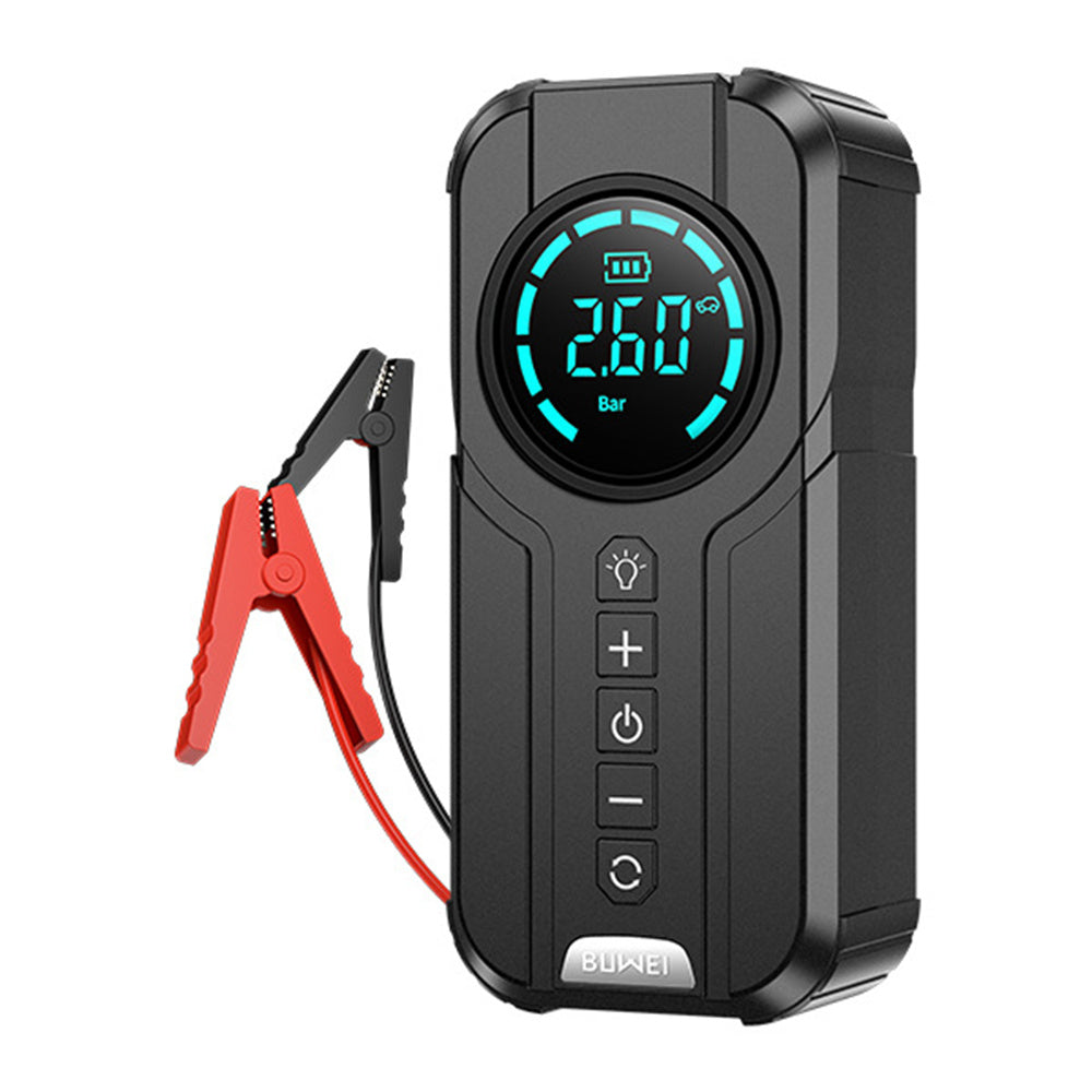 4-in-1 Car Jump Starter with Air Compressor, Power Bank & LED Flashlight – 1000A Peak Portable Battery Booster for Emergency Use