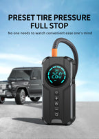 4-in-1 Car Jump Starter with Air Compressor, Power Bank & LED Flashlight – 1000A Peak Portable Battery Booster for Emergency Use
