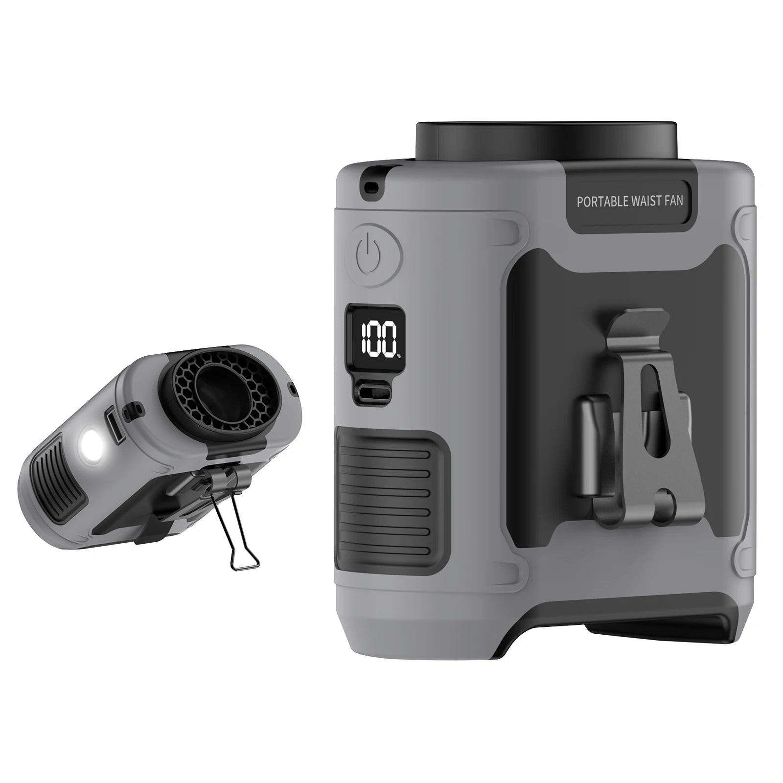 10000mAh Portable Waist Fan | Turbocharged Airflow, LED Light & Power Bank for Outdoor Activities and Sports Enthusiasts