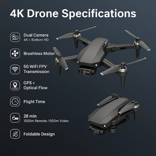 Dual camera drone 4K - Professional HD Brushless Motor 5G WIFI
