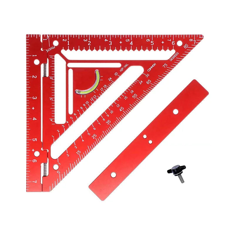 Innovative Rafter Square Tool | Durable Aerospace Aluminum, Smart Bubble Level & Fast Repetitive Markings for Carpenters and Metal Workers