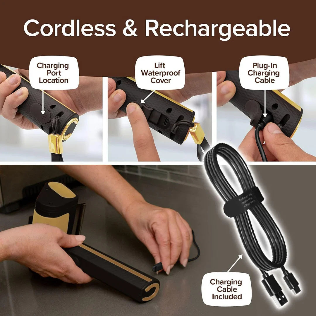 Cordless Electric Grill Cleaner | Bristle-Free, LED Spotlight & Fast 350 RPM Cleaning for Effortless Grill Maintenance